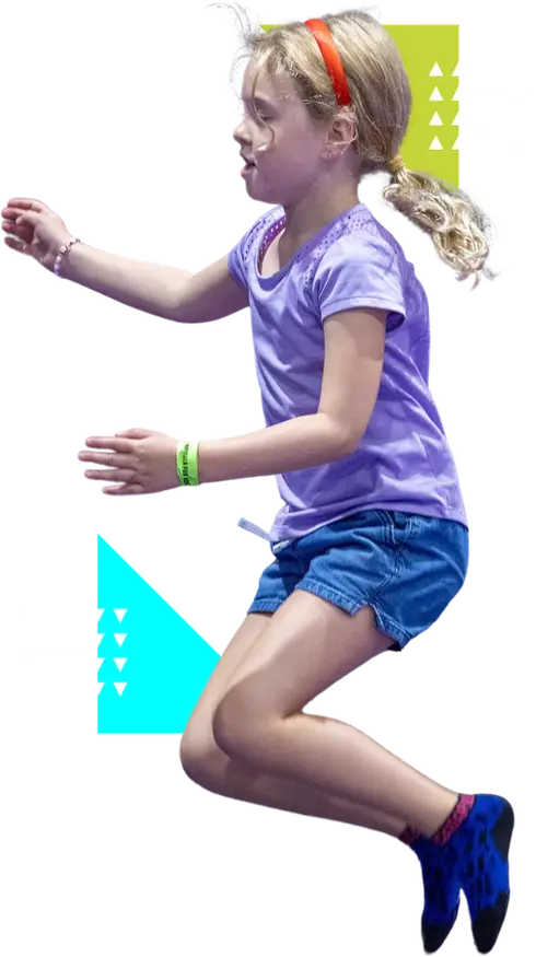 kid jumping girl on pony tail